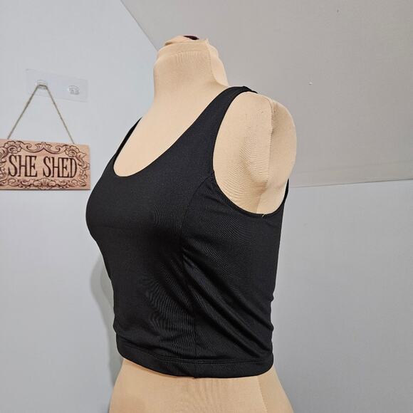 Black Crop Top by City Lights Criss Cross Open Back Sleeveless Large Y2K - Picture 6 of 9